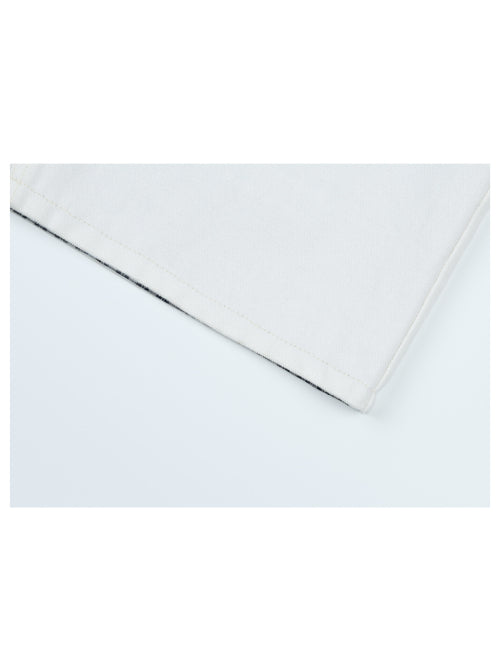 (W) Checked applique cotton pants
