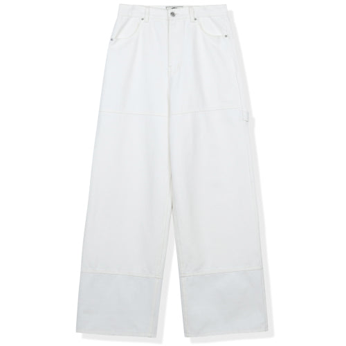 (W) Checked applique cotton pants