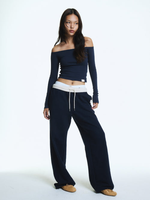G CONTRAST SWEATPANTS (NAVY)
