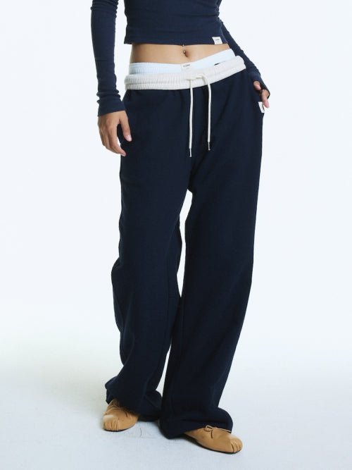 G CONTRAST SWEATPANTS (NAVY)