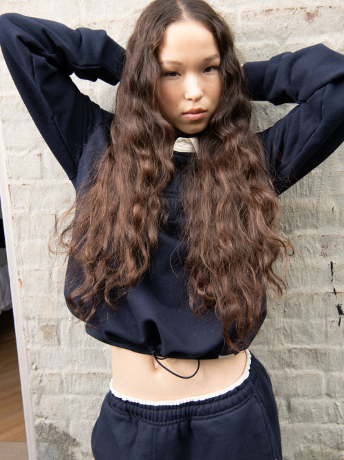 G CONTRAST POLO LONG SLEEVE (NAVY)