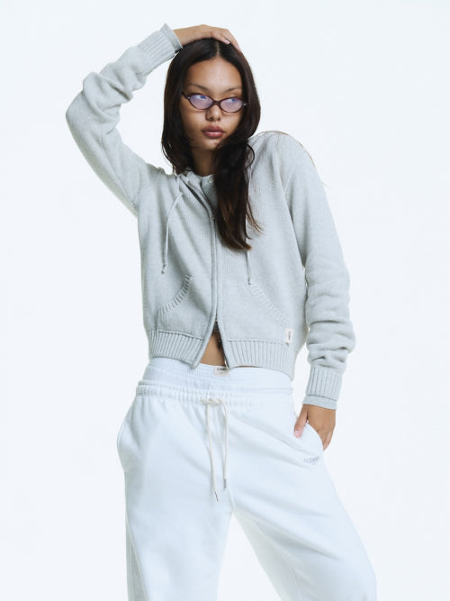 G CLASSIC KNIT ZIP UP (GRAY)