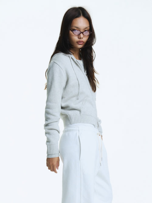 G CLASSIC KNIT ZIP UP (GRAY)