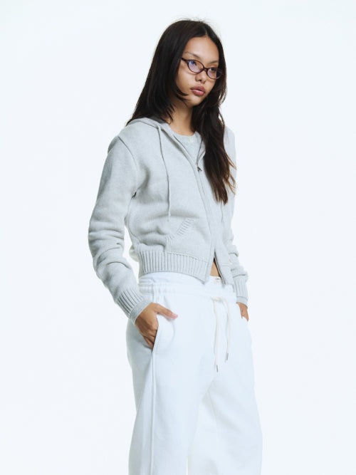 G CLASSIC KNIT ZIP UP (GRAY)