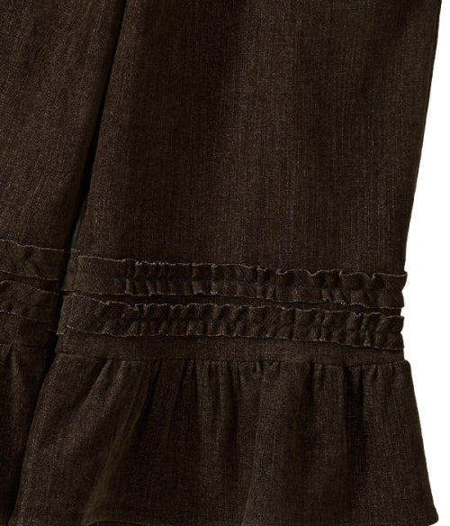 Ruffled Wide Crop Pants