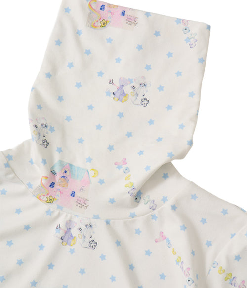 High Neck Shirring Tee_Dog White