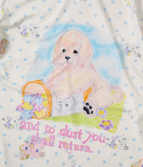 High Neck Shirring Tee_Dog White