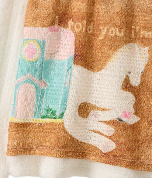 V-Neck Lace Knit Long Sleeve_Cream Horse
