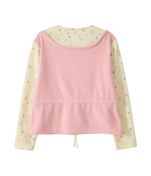 Heart Button Layered Long Sleeve
