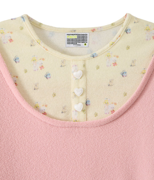 Heart Button Layered Long Sleeve