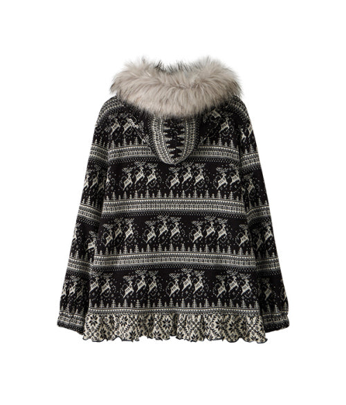 Nordic Oversized Knit Hoodie