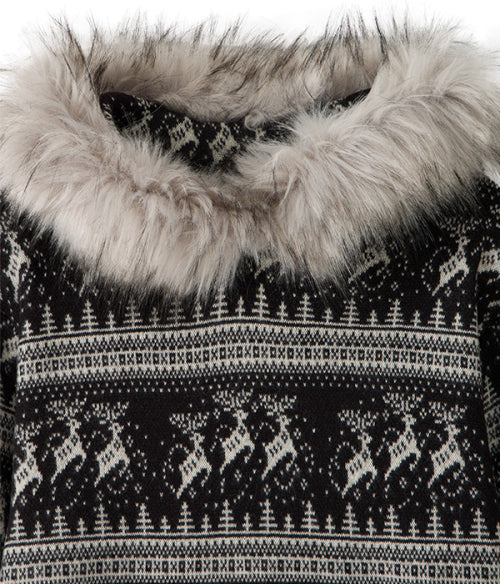 Nordic Oversized Knit Hoodie