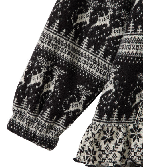 Nordic Oversized Knit Hoodie