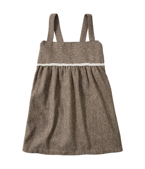Buttoned Wool Sleeveless Dress_Beige