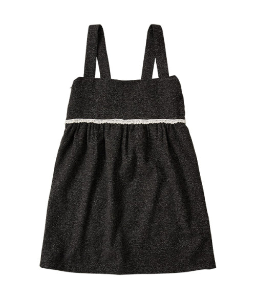 Buttoned Wool Sleeveless Dress_Charcoal