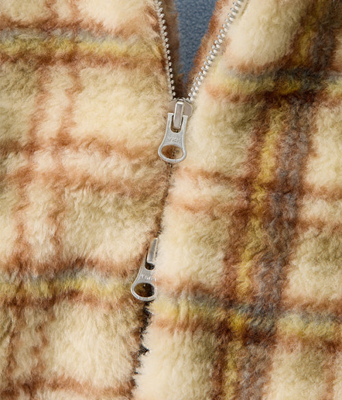 Check Fur Hood Jumper