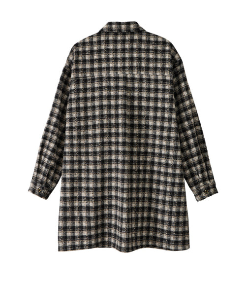Bib Front Check Overshirt_Black