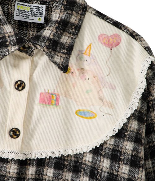 Bib Front Check Overshirt_Black