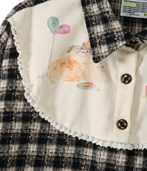 Bib Front Check Overshirt_Black