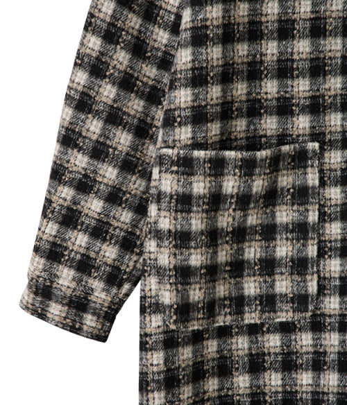 Bib Front Check Overshirt_Black