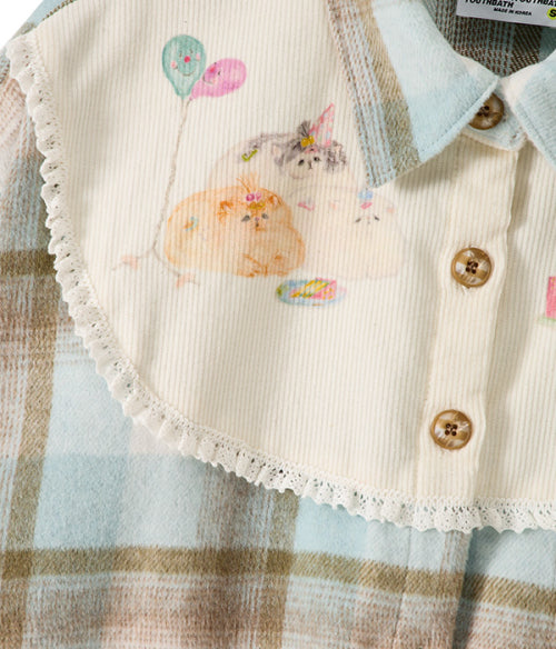 Bib Front Check Overshirt_Mint