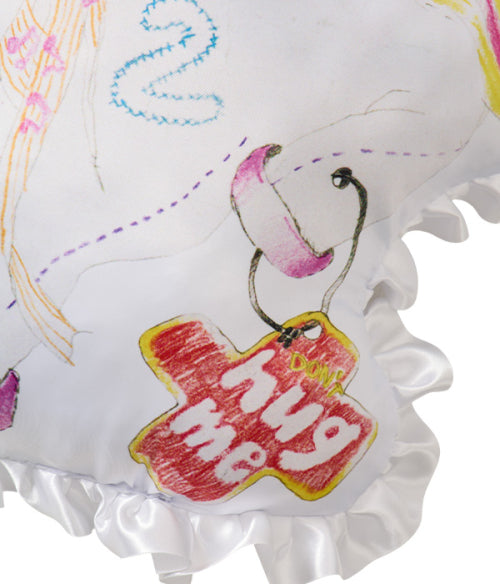 Frilled Shiny Graphic Cushion