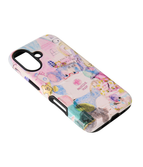 Graphic Bumper Phone Case_Pink Bear