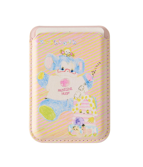 MagSafe Card Wallet Phone Case_Coral Bear