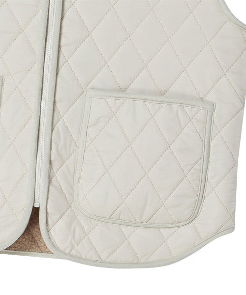 [WOMENS EDITION] ILP PATCH POINT QUILTED VEST IVORY