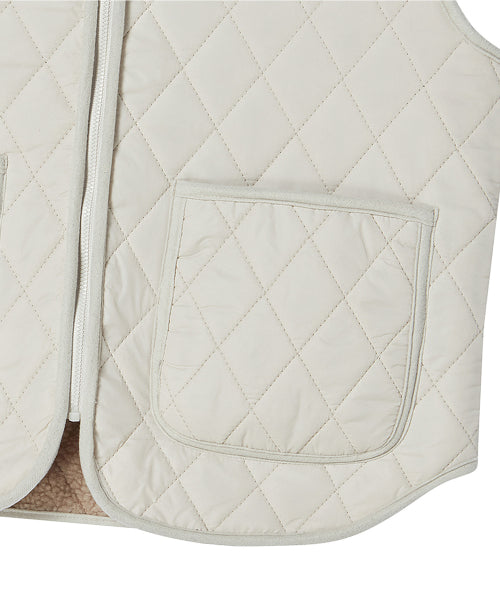 [WOMENS EDITION] ILP PATCH POINT QUILTED VEST IVORY