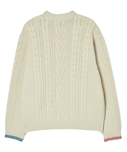 [COLLECTION LINE] HOCKNEY COLOR PALETTE FISHER MAN WOOL KNIT IVORY