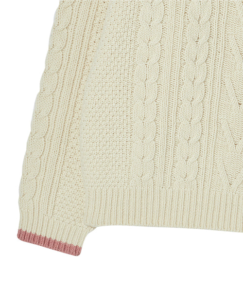 [COLLECTION LINE] HOCKNEY COLOR PALETTE FISHER MAN WOOL KNIT IVORY