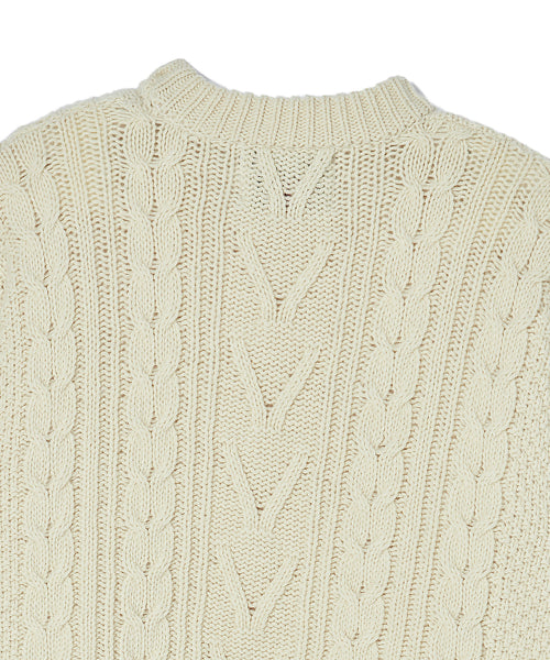 [COLLECTION LINE] HOCKNEY COLOR PALETTE FISHER MAN WOOL KNIT IVORY
