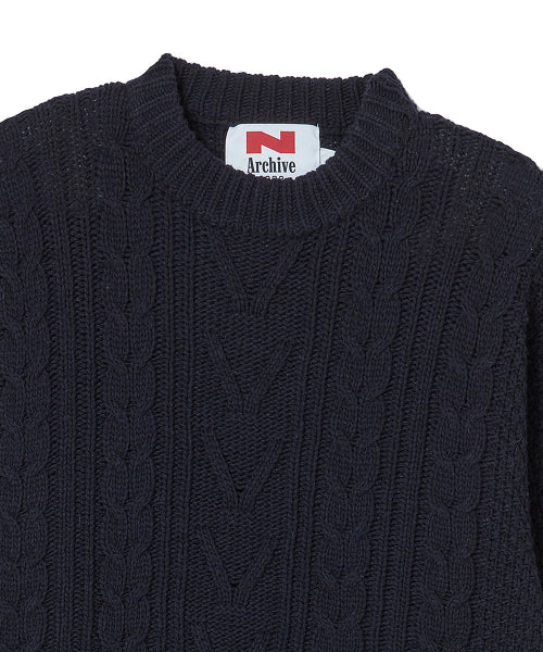 [COLLECTION LINE] HOCKNEY COLOR PALETTE FISHER MAN WOOL KNIT NAVY