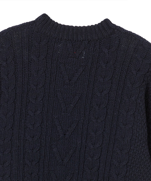 [COLLECTION LINE] HOCKNEY COLOR PALETTE FISHER MAN WOOL KNIT NAVY