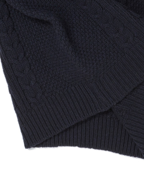[COLLECTION LINE] HOCKNEY COLOR PALETTE FISHER MAN WOOL KNIT NAVY