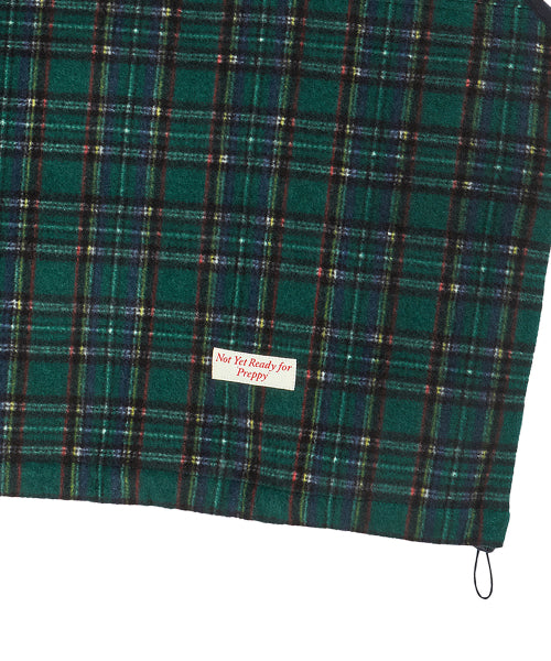 [COLLECTION LINE] RETRO CHECK UNIQUE LOGO HALF ZIP-UP FLEECE GREEN