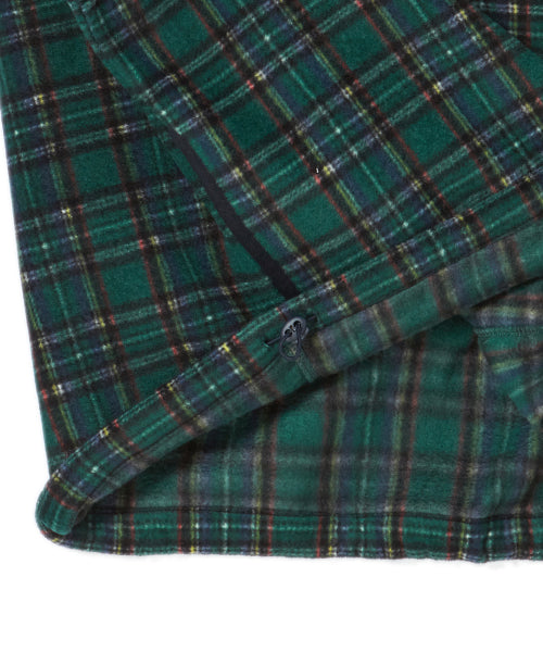 [COLLECTION LINE] RETRO CHECK UNIQUE LOGO HALF ZIP-UP FLEECE GREEN