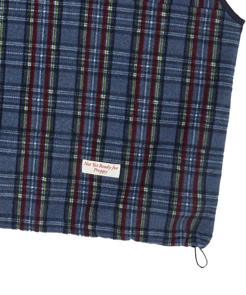 [COLLECTION LINE] RETRO CHECK UNIQUE LOGO HALF ZIP-UP FLEECE NAVY