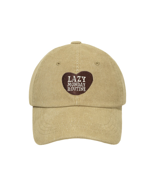 Corduroy Heart Embroidered Ball Cap (3 Colors)
