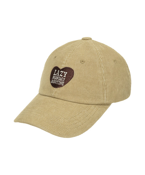 Corduroy Heart Embroidered Ball Cap (3 Colors)