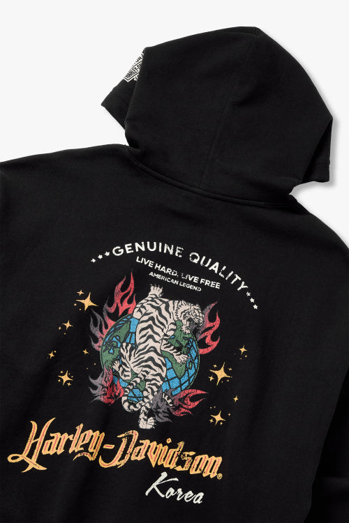 [Korea] Flame Tiger Pullover Hoodie Black_HH15309321