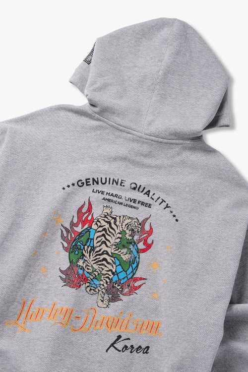 [Korea] Flame Tiger Pullover Hoodie Melange Gray_HH15309321