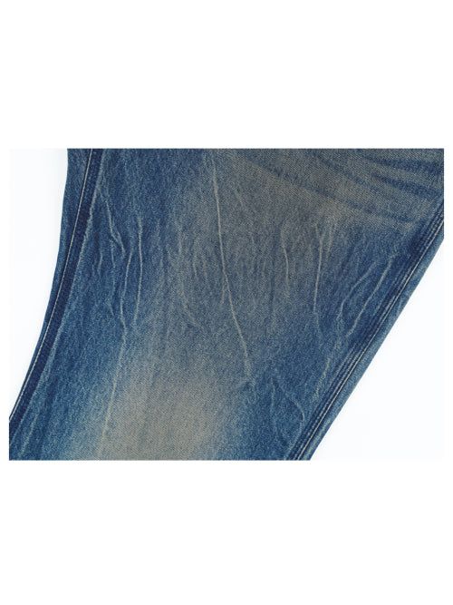 Vintage Washing Double Layer Flared Jeans - MidBlue