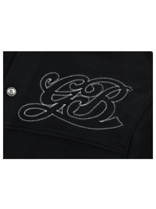 Western line wool jacket