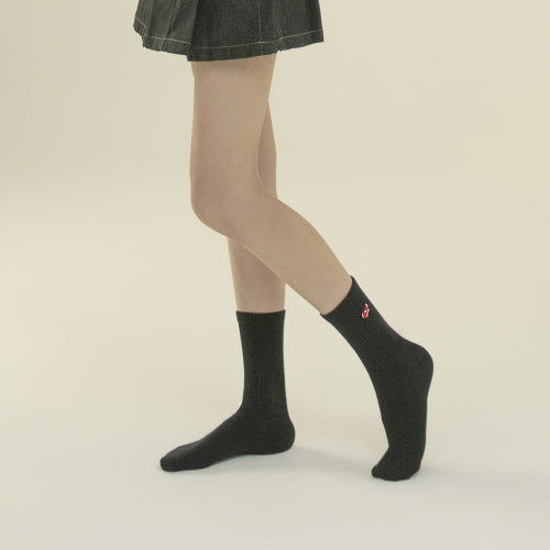 Basic Cherry Point Crew Socks Black 5 Packs
