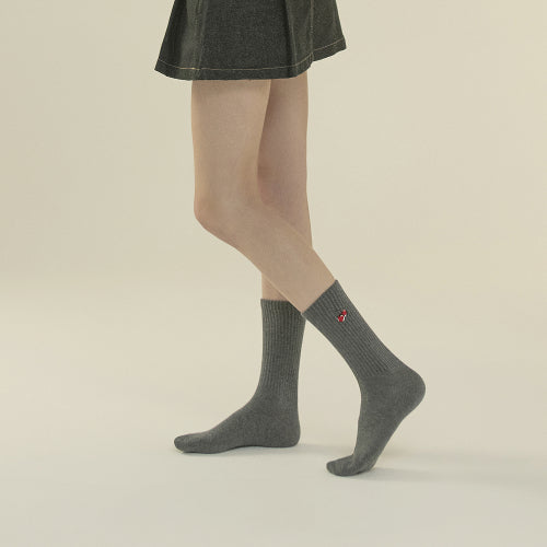 Basic Cherry Point Crew Socks Dark Gray 5 Pack