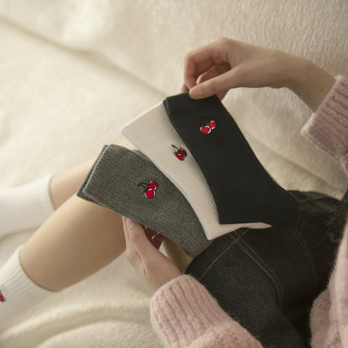 Basic Cherry Point Crew Socks Dark Gray 5 Pack