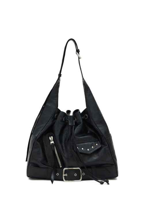[SET] DEINET STUD BELTED BUCKET BAG + SIGNATURE WALLET