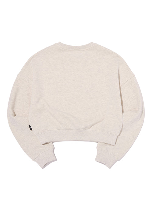 Big Cherry Embroidery Cropped Sweatshirt [Oatmeal]
